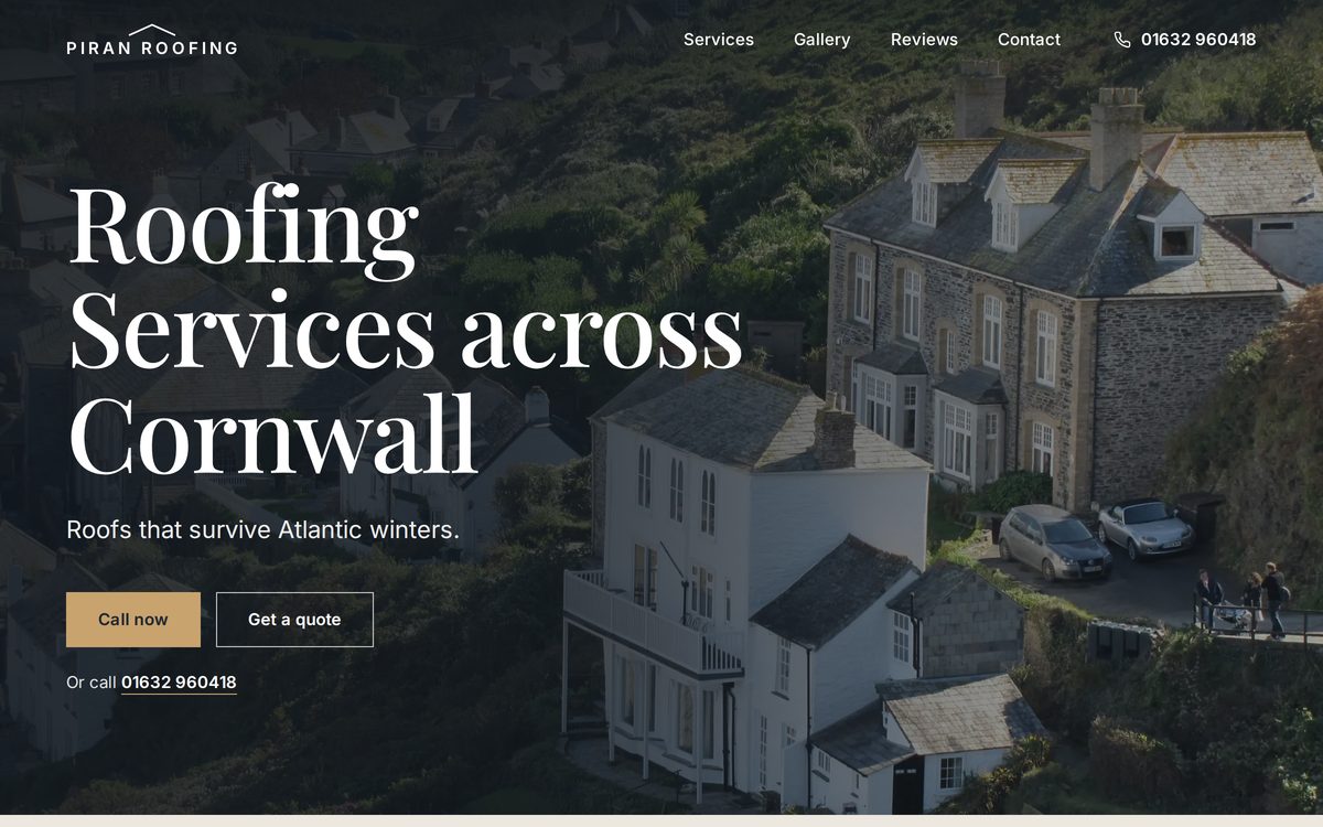 Piran Roofing concept site